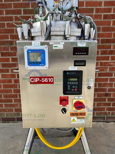 Used Precision 250 Liter Stainless Steel Jacketed Reactor 100 PSI w/ Top Mixer 1/2 HP