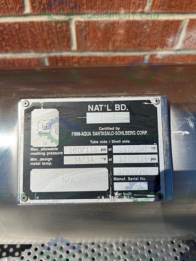 Used Finn-Aqua  Stainless Steel  Heat Exchanger  13" x 37"