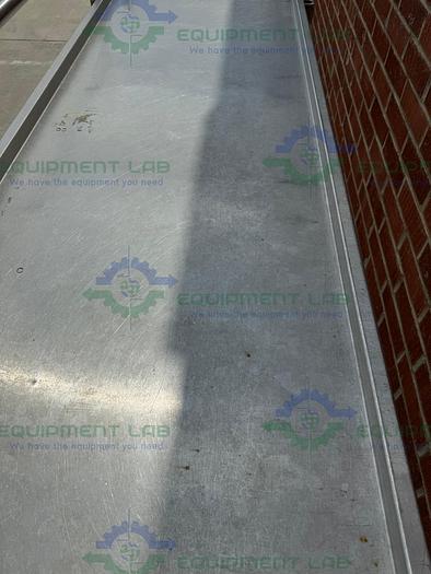 Used Stainless Steel Two Sided Platform Ladder 63" x 77" x 30" on Casters