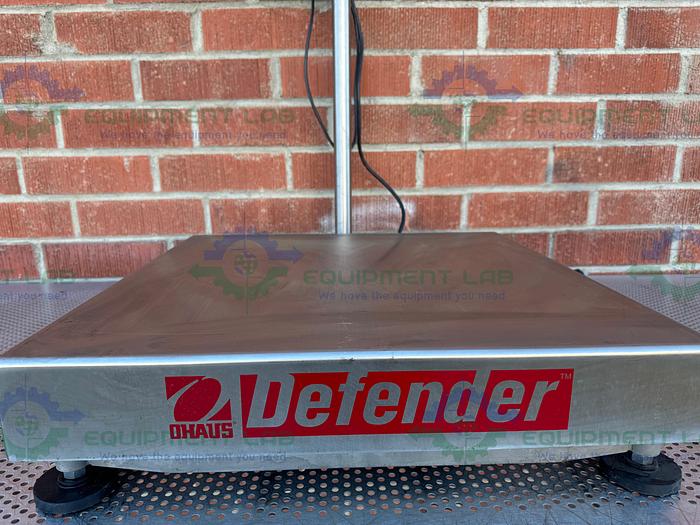 Used Ohaus Defender D51XW250WX 5000 Xtreme W 500 Lbs SS Scale w/ 24" x 24" Platform