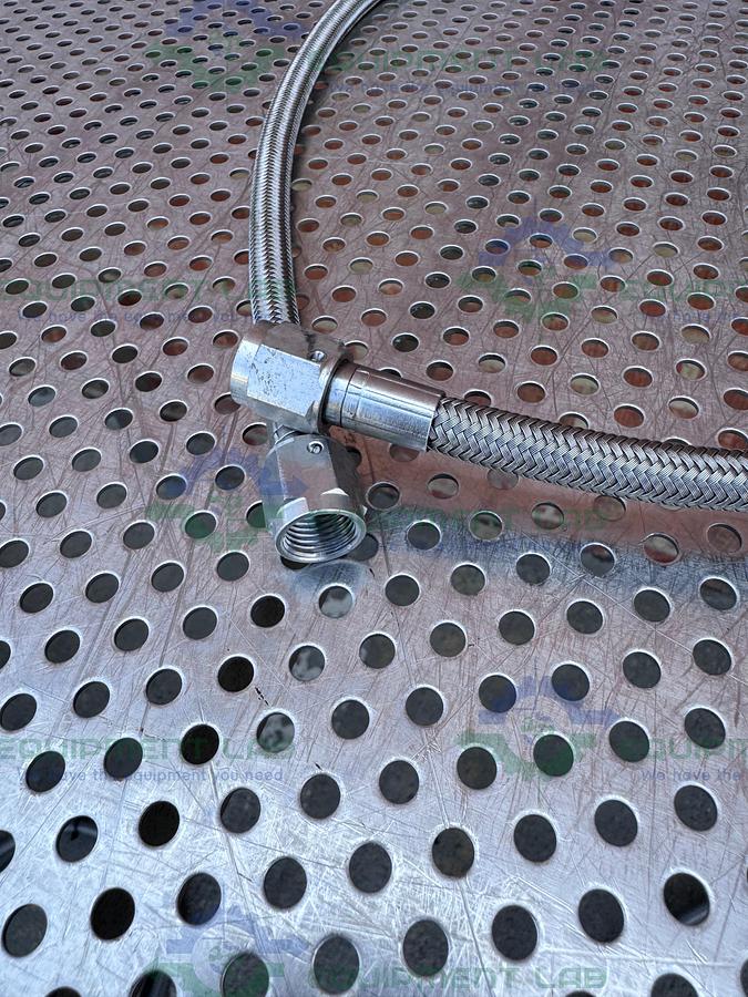 Used Unbranded 44" Stainless Steel Braided Hose w/ 1/2" NPT Fittings