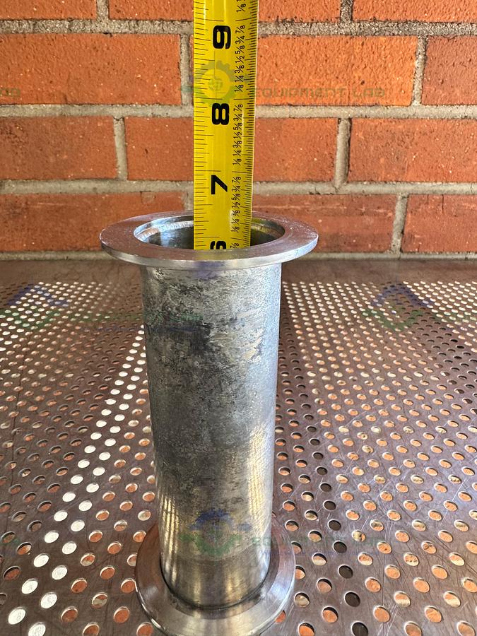Used Stainless Steel KF 50 Nipple Vacuum Fitting 6.5" Length