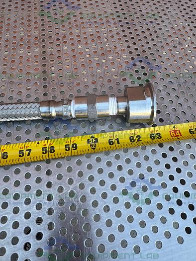 Used Unbranded Stainless Steel Braided Hose 63" w/ Threaded to 1" Sanitary Fitting