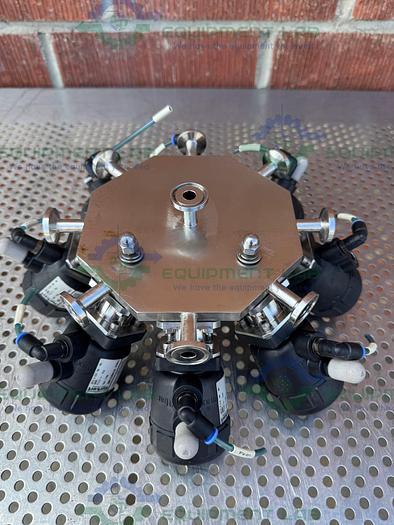 Used Lot of 8 - Burkert 2031 A 8.0 00 00 0000 9-Way Pneumatic Solenoid Valve