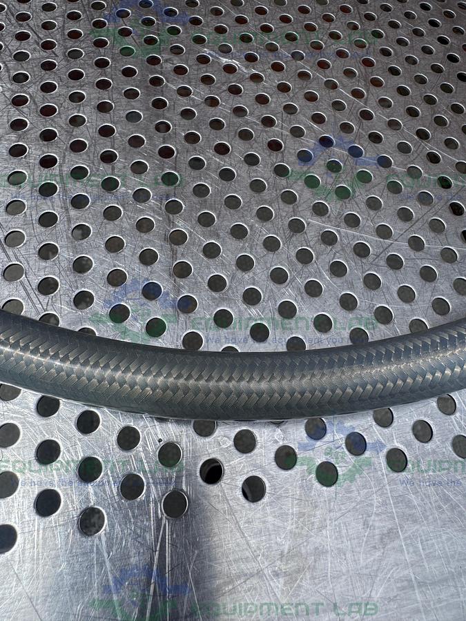 Used Sani-Tech West 84" Stainless Steel Flexible Braided Hose 1/2" Sanitary Fitting