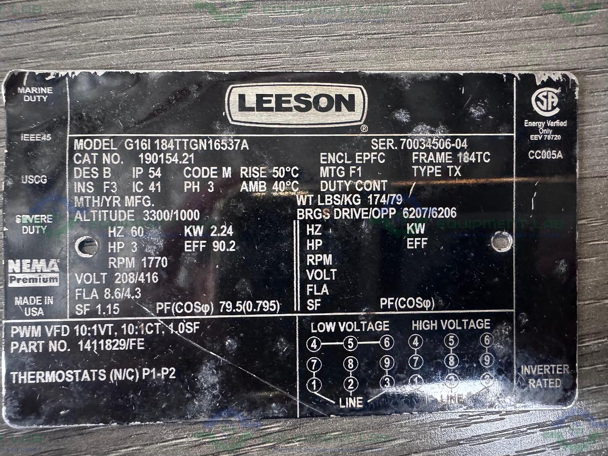 Used Feldmeier 400 Liter Stainless Steel Jacketed Reactor 100 PSI/FV w/ 3 HP Motor