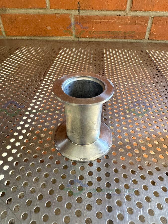 Used Stainless Steel KF 50 to 3.5" OD Sanitary Fitting Nipple Vacuum Fitting