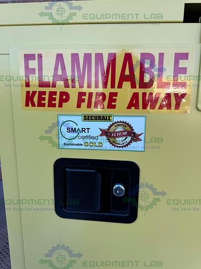 Used Securall 4 Gallon Flammable Liquid Storage Cabinet w/ Soft Close Door, Shelves