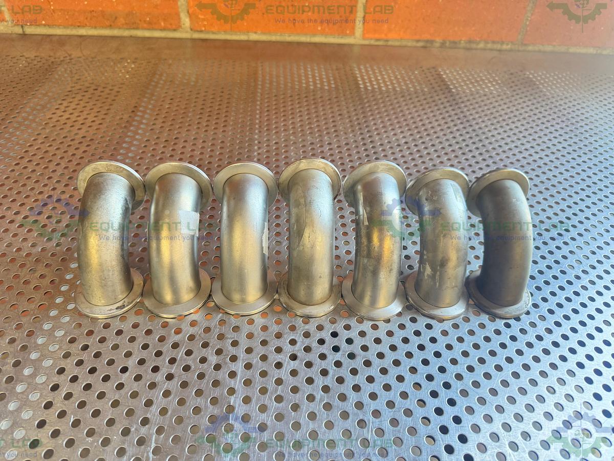 Used Stainless Steel 90 Degree KF 40 Elbow Nipple Vacuum Fitting