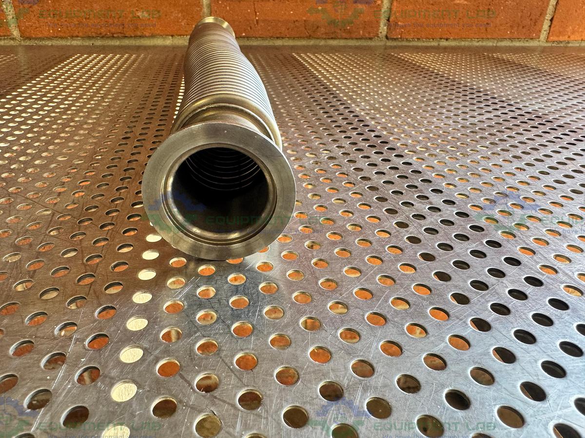 Used Stainless Steel Bellows Flexible Vacuum Hose 18" w/ KF 40 Fitting