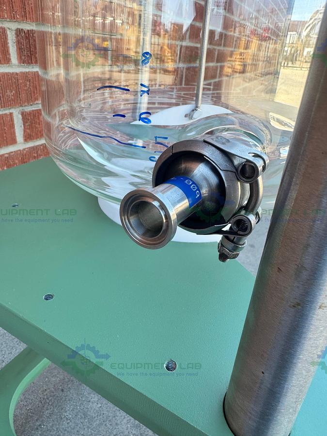 Used Chemglass 20 Liter Jacketed Glass Reactor w/ J-Kem Overhead Stirrer