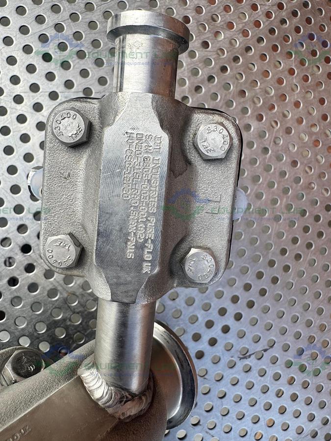 Used 2- ITT Pure Flo RA0.5MAX Diaphragm Valve w/ 1" to 1/2" Sanitary Fitting