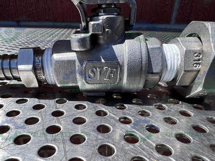 Used SVF  CF8M 1000 WOG Ball Valve w/ 1/2" Hose Fitting