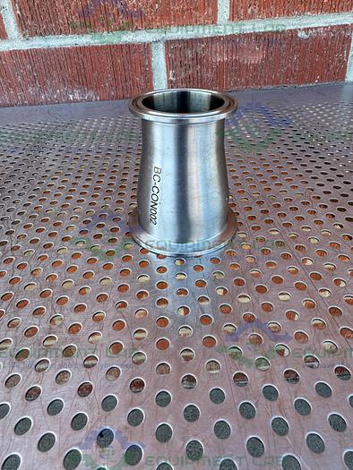 Used Unbranded Stainless Steel Reducer 2" Sanitary to 2 1/2" Sanitary Fittings