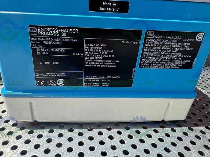 Used Endress + Hauser Promass 80 Mass FlowMeter 20-55 VAC / 16-62VDC