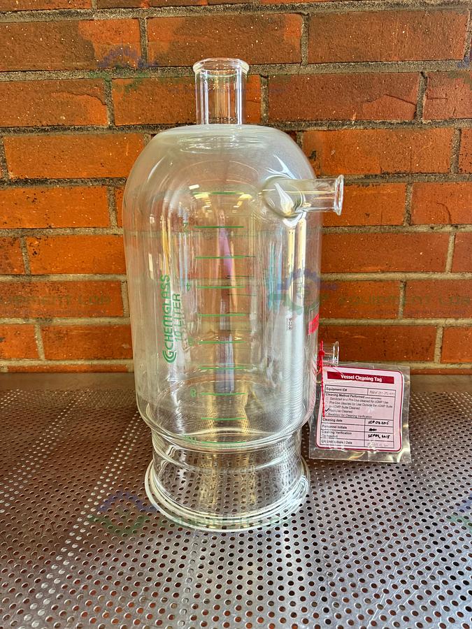Used Chemglass 10 Liter Jacketed Process Reaction Vessel