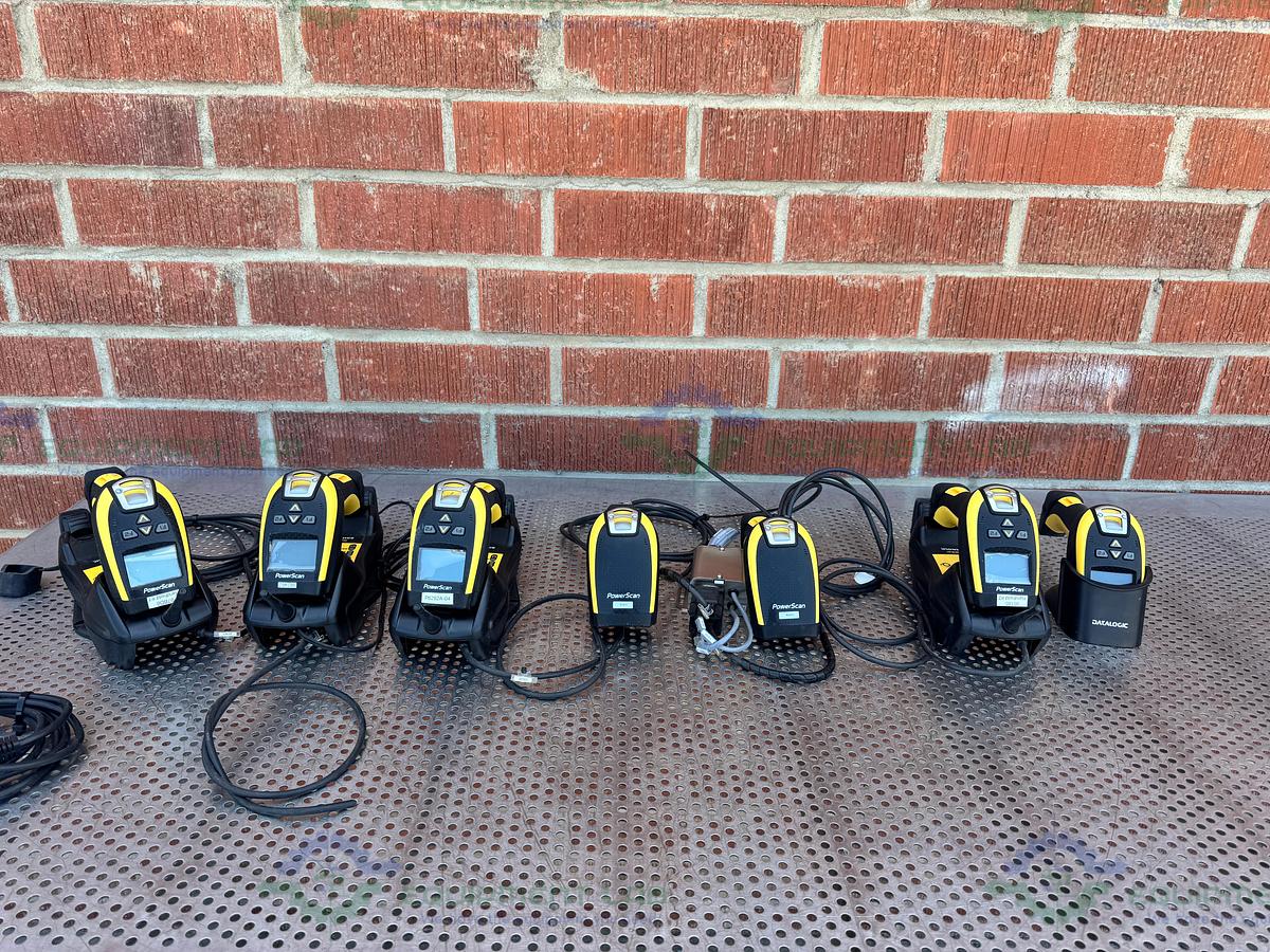 Used Lot of  7 Datalogic PowerScan PM9500 and 9530 Wireless  Barcode Scanner Reader
