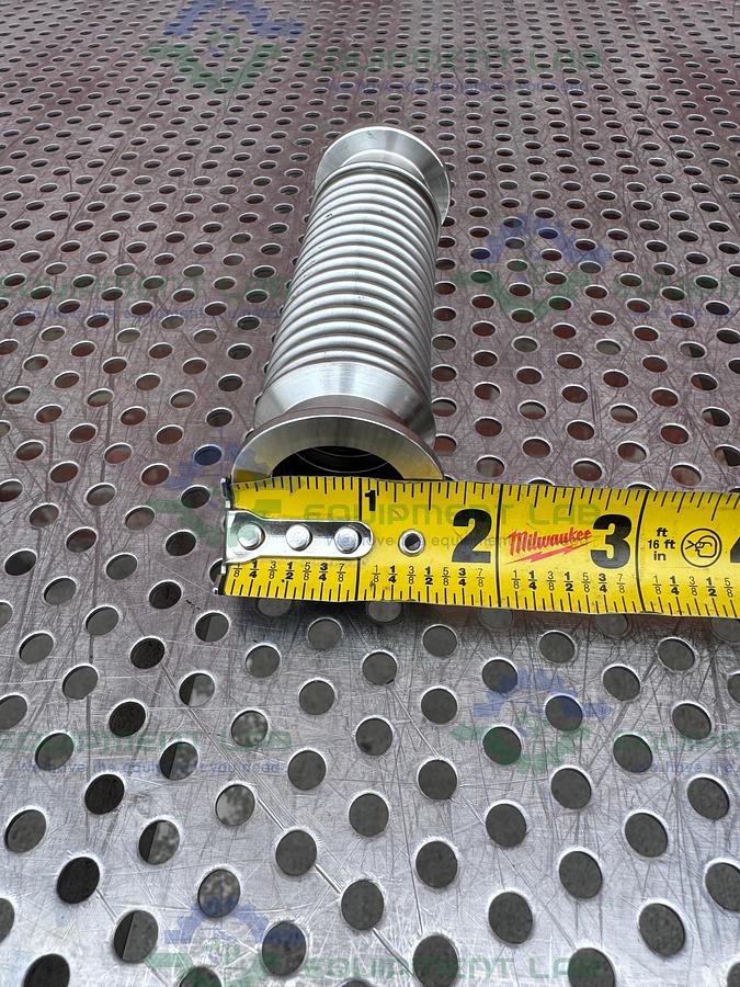 Used Stainless Steel Bellows Flexible Vacuum Hose 5" w/ KF25 Fitting