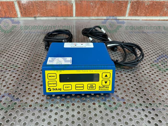 Used SciLog  SciPres Pressure Monitor 0 to 60 psi w/ Scilog Flow Cell Sensors