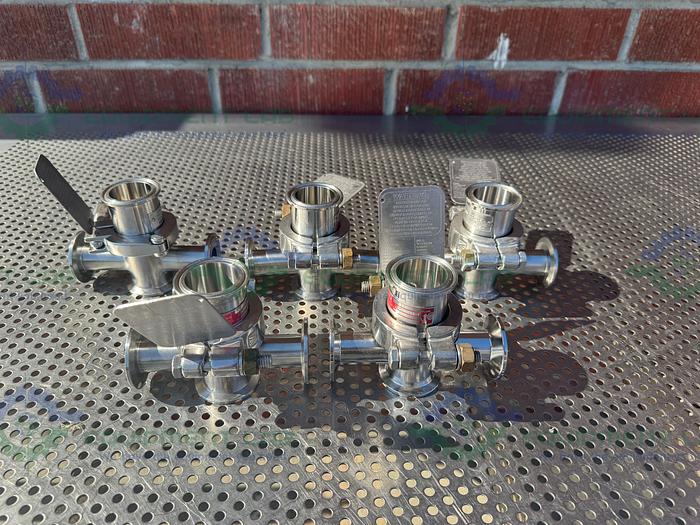 Used BS&B GR-C Safety Head 1 1/2" Fitting w/ 45 PSIG Rupture Disc, 1" Tee Fitting