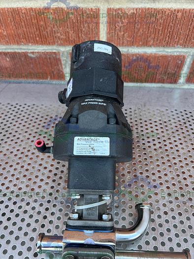 Used Lot of 2 - ITT Pure Flo 9920 Diaphragm Valve 90 PSI w/ 3- Way 3/4" Sanitary Fittings