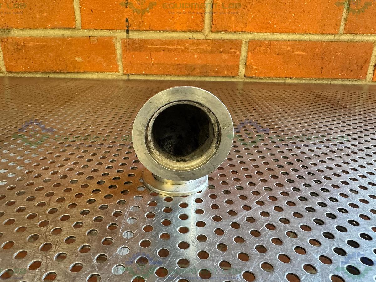 Used Stainless Steel 90 Degree KF 40 Elbow Nipple Vacuum Fitting