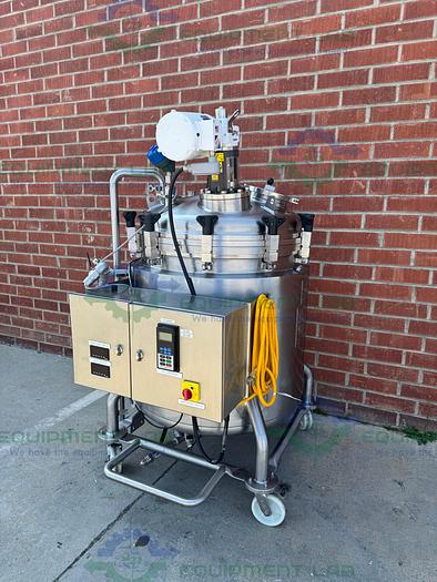 Used Allegheny 400 Liter Stainless Steel Jacketed Reactor 45 PSI w/ 5 HP Top Mixer