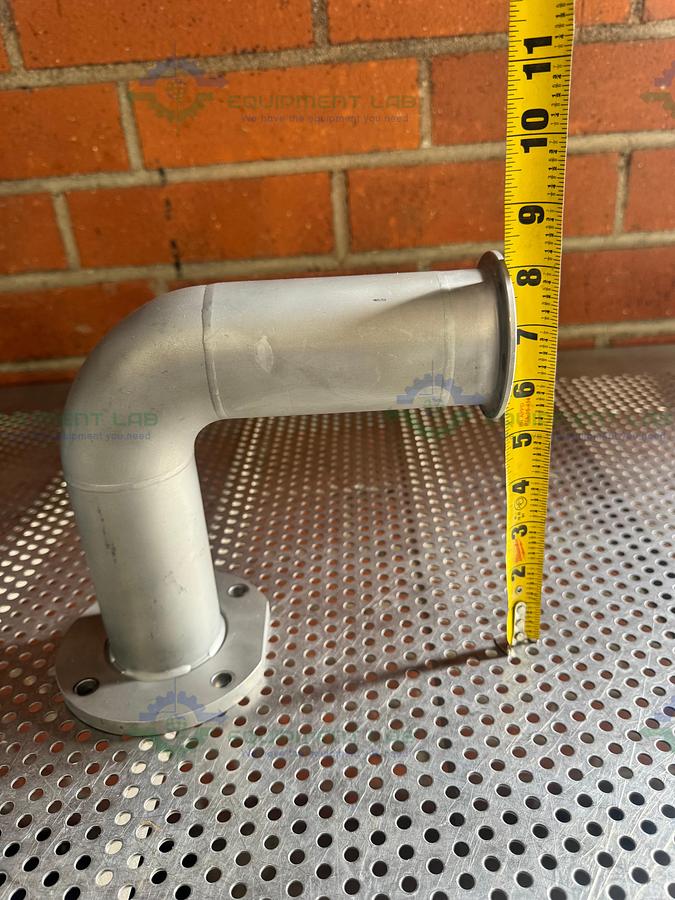 Used Stainless Steel 90 Degree Elbow Nipple Vacuum Fitting w/ KF 40 to Flange Fitting
