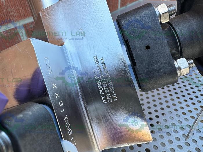 Used 4 ITT Pure Flo Stainless Steel Diaphragm Valve w/ 1/2" - 1 1/2 Sanitary Fittings