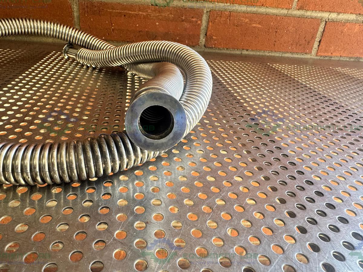 Used Stainless Steel Bellows Flexible Vacuum Hose 60" w/ KF 16/10 Fitting