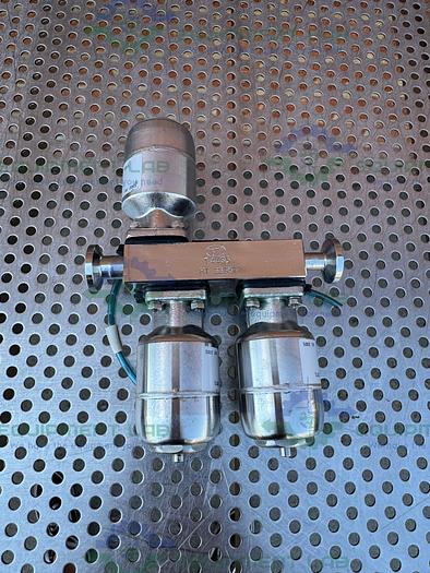 Used Lot of 3 - Gemu 9650 8Z 20T1 4-Way Diaphragm Valve w/ 1/2" Sanitary Fitting