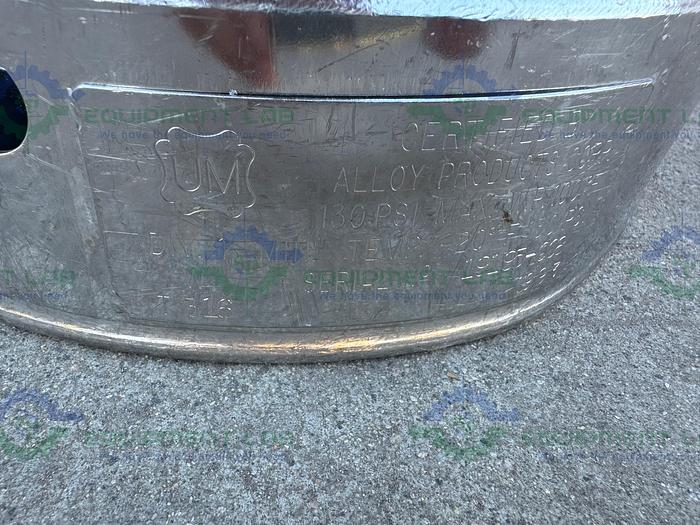 Used Alloy Products 45 Liter Stainless Steel Pressure Vessel 130 PSI