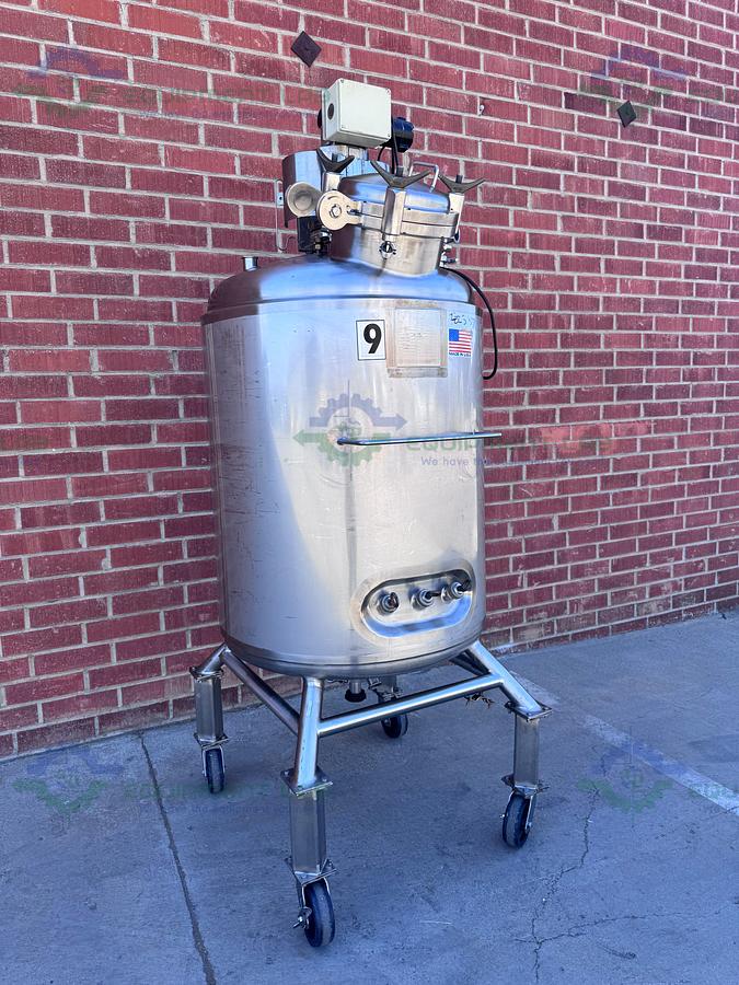 Used Precision Stainless 600 Liter Stainless Steel Jacketed Reactor 50 PSI