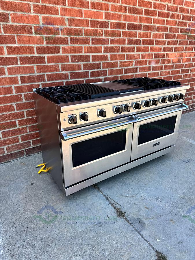 Used Viking VDR5606GQSS 60" Stainless Steel Dual Fuel Range w/ Grill and Griddle