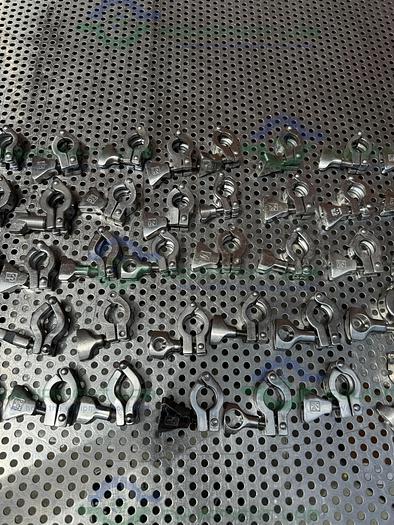 Used Lot of 50 - Unbranded Stainless Steel 1" OD Tri Clamp Sanitary Clamp