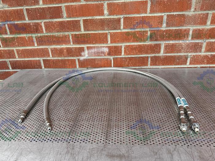 Used Airgas  Stainless Steel Flexible Hose 75" w/ Compression Fitting, Male Threaded