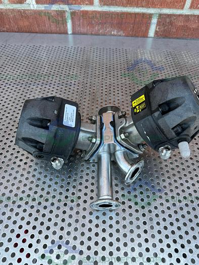 Used 2 ITT Pure Flo Advantage 3 - Way Diaphragm Valve w/ 1" Sanitary Fitting