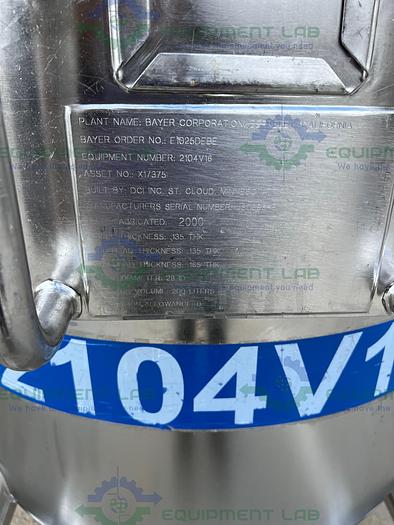 Used DCI 200 Liter Stainless Steel Jacketed Reactor Mixing Tank