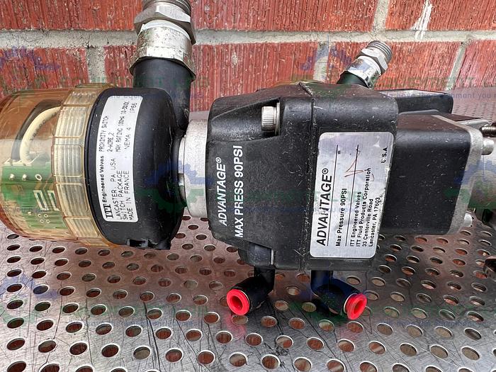 Used 3 ITT Advantage 4 Way Stainless Steel Diaphragm Valves w/ Val...