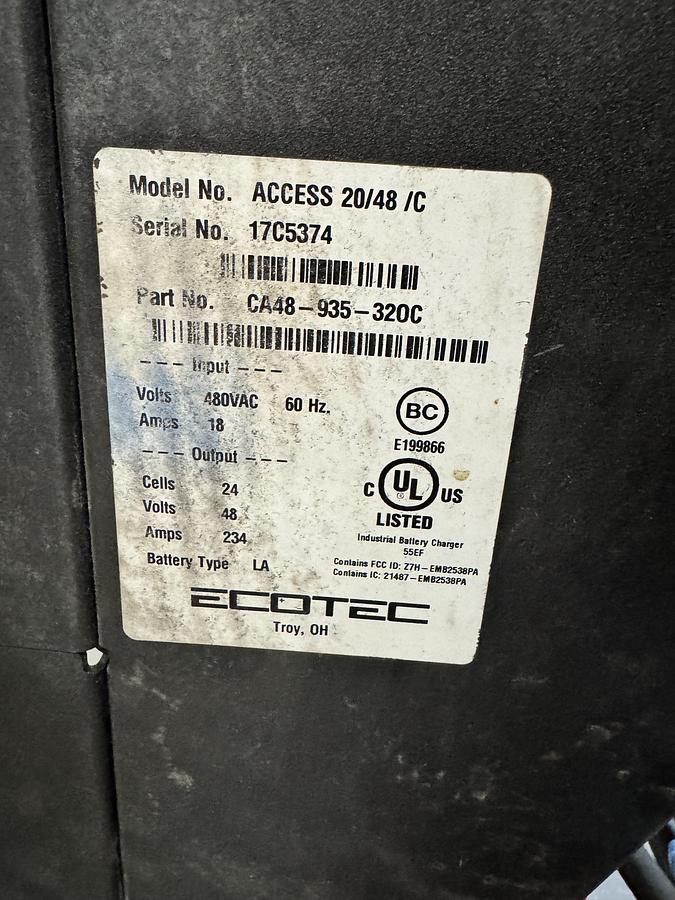 Used Toyota 8FBCU25 Electric Forklift 5000 lbs Capacity 4 Stage Mast w/ Charger