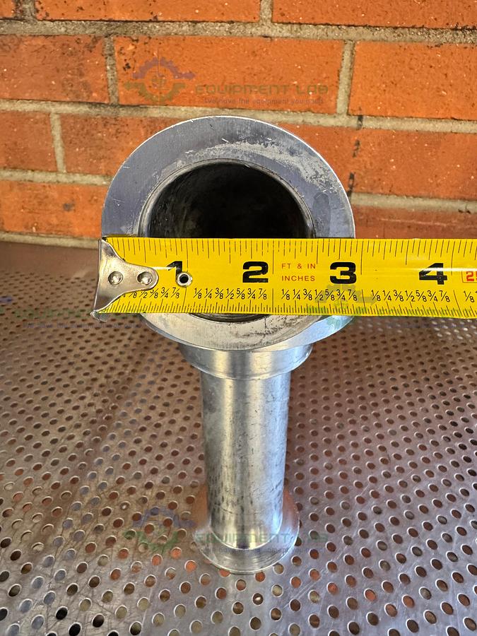 Used Stainless Steel Vacuum Adapter with 4.5" Side Flange and KF50 90 Degree Elbow