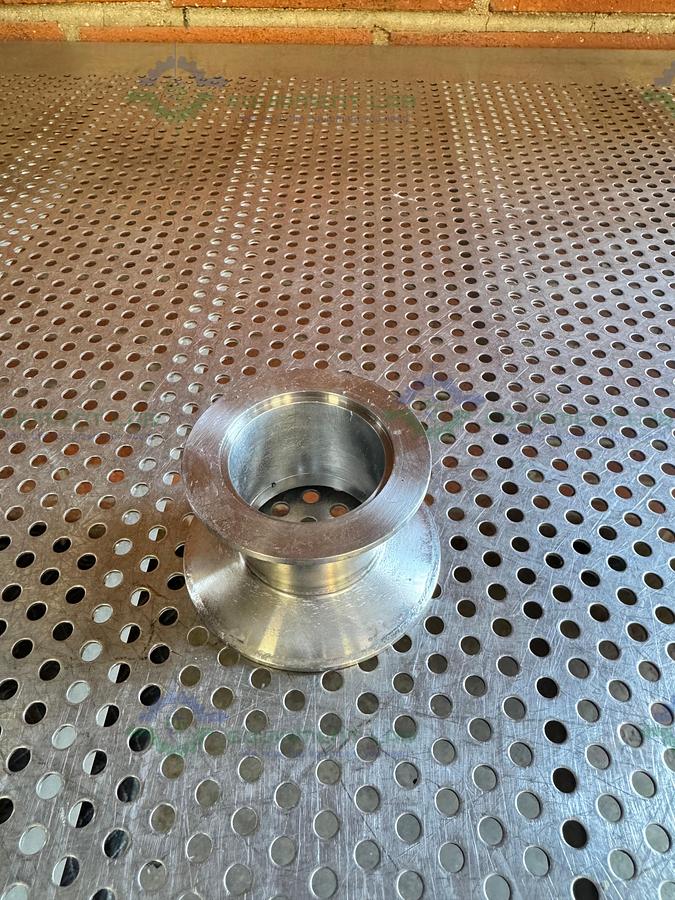 Used Stainless Steel Vacuum Reducer KF 50 to 3" Sanitary Fitting