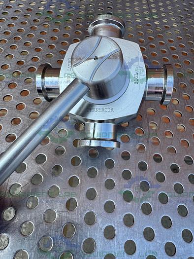 Used GE Healthcare Salvi  DN6 668 4-way 316 Valve 18-5758-01 w/ 1/2" Sanitary Fitting