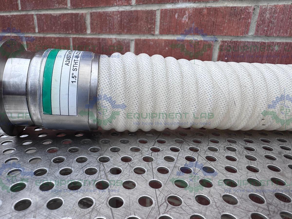 Used Sani Tech STHT-W-CO Flexible Silicone Hose 45" w/ 2" Sanitary Fitting