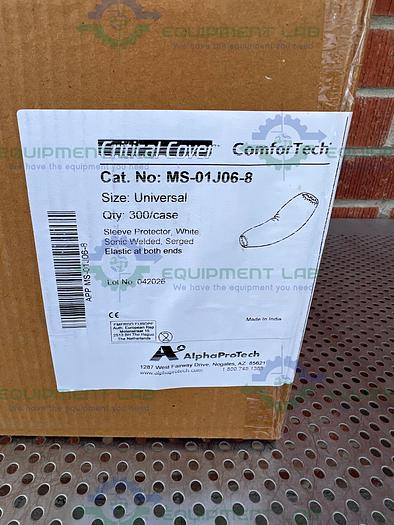 Used Box of 30 - Alpha Protech  MS-01J06-8 Elastic White Sonic Welded Sleeve Protector