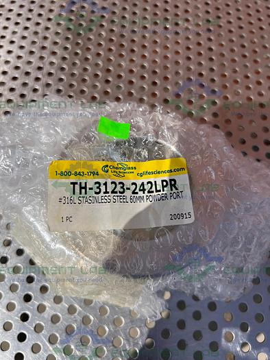 Chemglass TH-3123-242LPR Stainless Steel 60mm Powder Port to 4" Sanitary Fitting