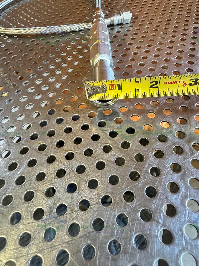 Used 31" Stainless Steel Flexible Braided Hose 1/2" Threaded to 3/4" Sanitary Fitting