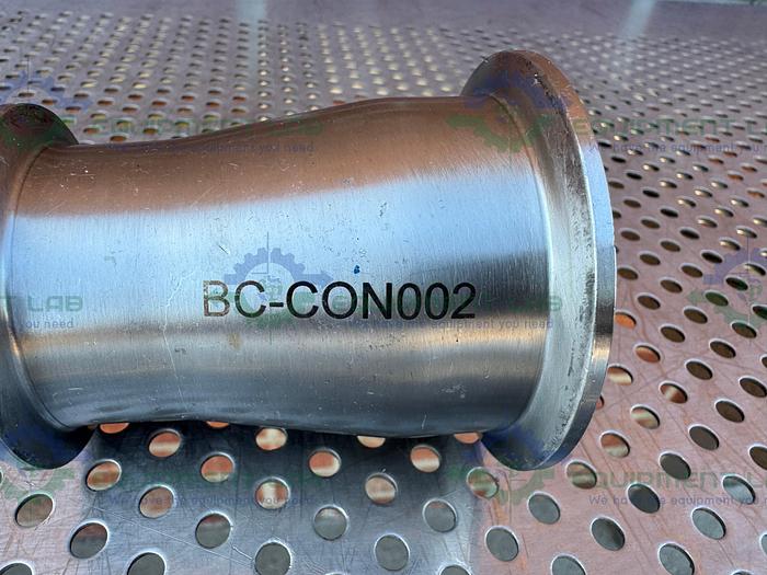 Used Unbranded Stainless Steel Reducer 2" Sanitary to 2 1/2" Sanitary Fittings
