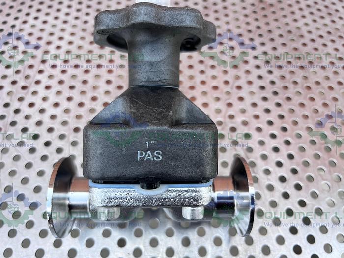 Used ITT Pure Flo 1-316L-RA15MAX-CWP150 Diaphragm Valve w/ 1" Sanitary Fitting