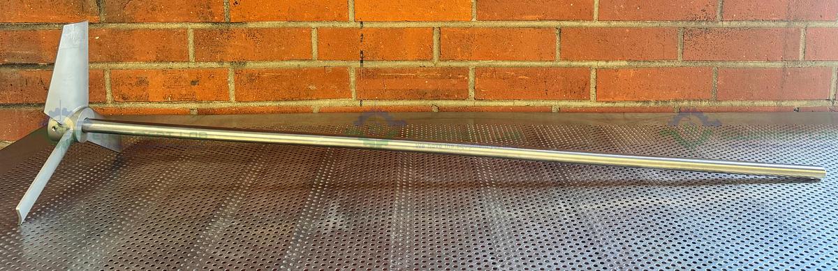 Used 56" Stainless Steel Mixing Shaft 1" Diameter w/ 13" Impeller